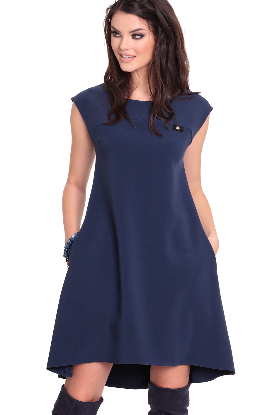 Dress SIMPLE MARABELLA navy blue